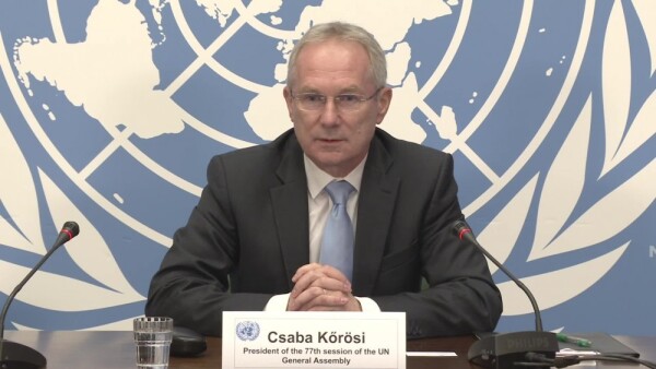 Csaba Kőrösi President of the General Assembly - Press Conference 28 February 2023