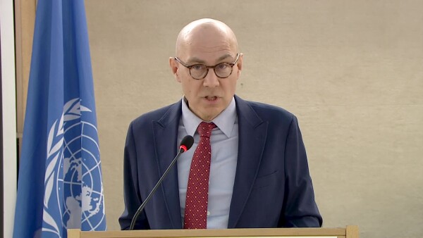 UN High Commissioner for Human Rights Volker Türk addresses opening of UN Human Rights Council in Geneva